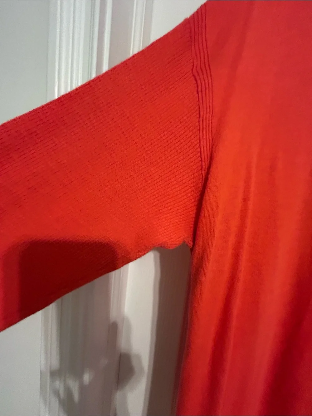 Talbots Orange V-Neck Lightweight Cotton Sweater